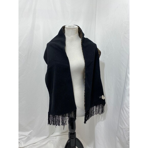 Woman’s Polartec Scarf Neckworks Black Cheetah Print 60 Inch X 10.5 Inch - Picture 3 of 7